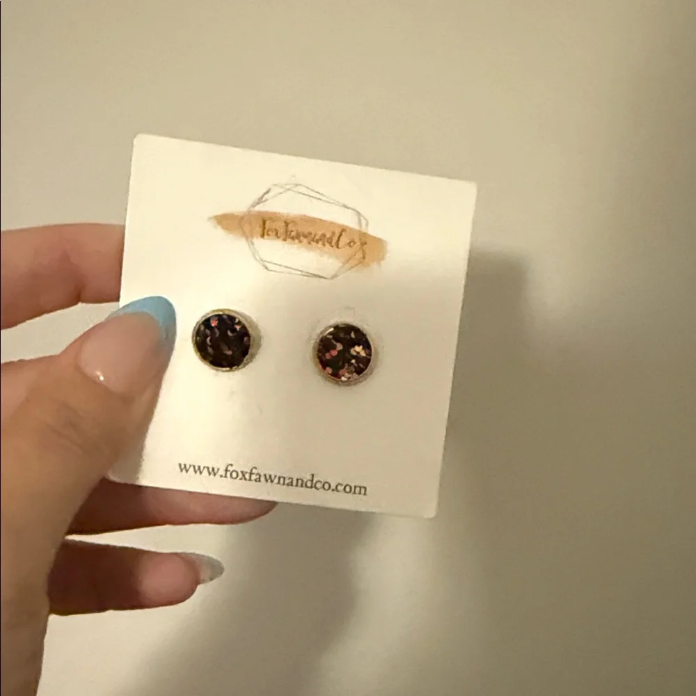Fox Fawn & Co. Black Earrings with Gold Accents - Picture 4 of 4